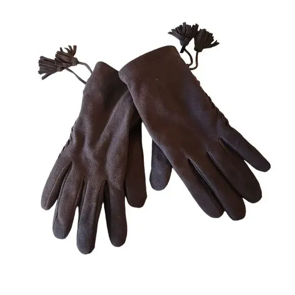 Lucky Brand Gloves Size Small / Medium Brown Goat Suede - Picture 2 of 4